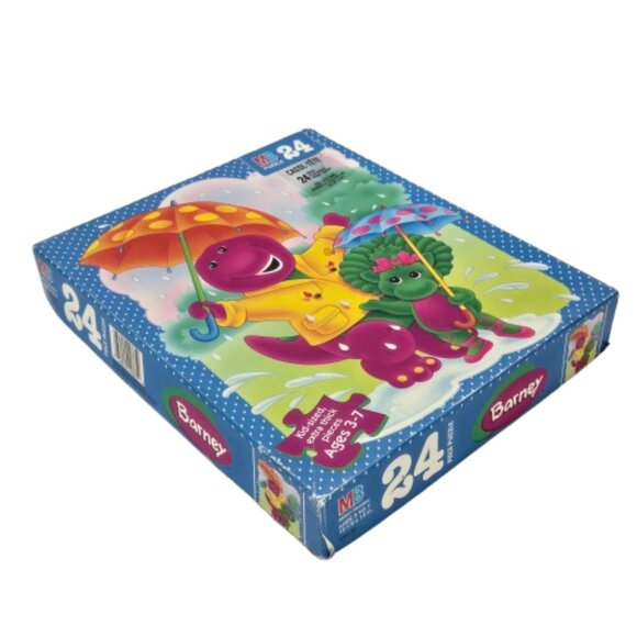 Vintage 1996 Milton Bradley Puzzles Barney & Friends Purple Dinosaur Baby Bop BJ - Picture 4 of 16